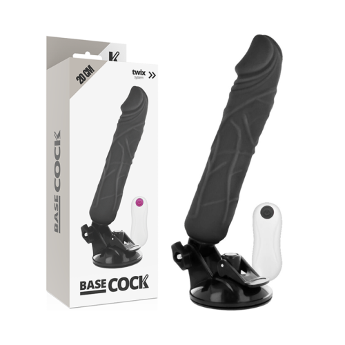 Realistischer Vibrator Schwarz 20cm | Basecock