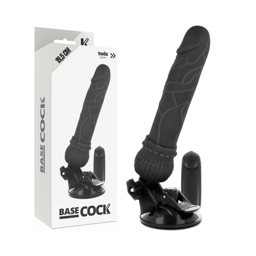 Realistischer Vibrator Schwarz 19,5cm | Basecock