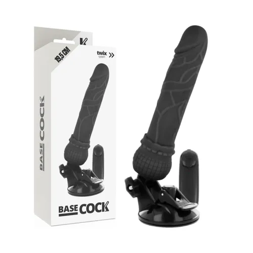 Realistischer Vibrator Schwarz 19,5cm | Basecock