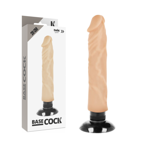 Realistischer Vibrator 2-1 Natürlich 20cm | Basecock