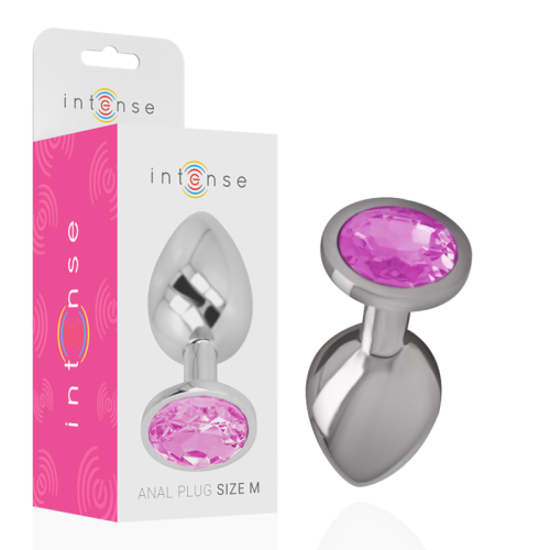 Analplug Aus Aluminium Mit Rosa Glas Grösse M | Intense