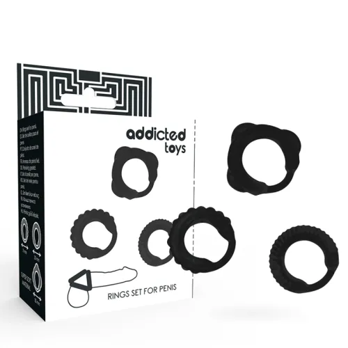 Penisringe 3er Set Schwarz – Addicted Toys
