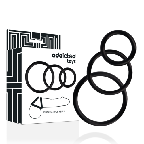 Set Anillos Pene Schwarz  | Addicted Toys