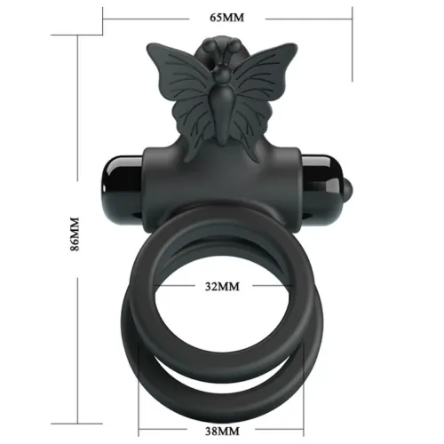 Doppelringvibrator Mit Schwarzem Stimulator – Pretty Love