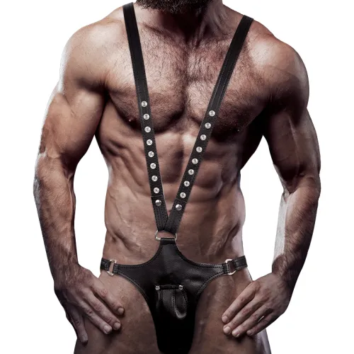 V-Förmiger Geschirr Aus Ökoleder – Fetish Submissive