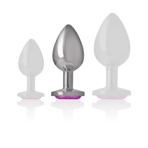 Anal plug aluminum pink heart M – Intense