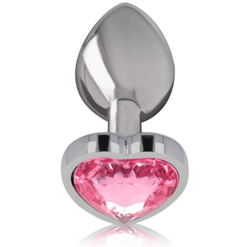 Anal plug aluminum pink heart M – Intense