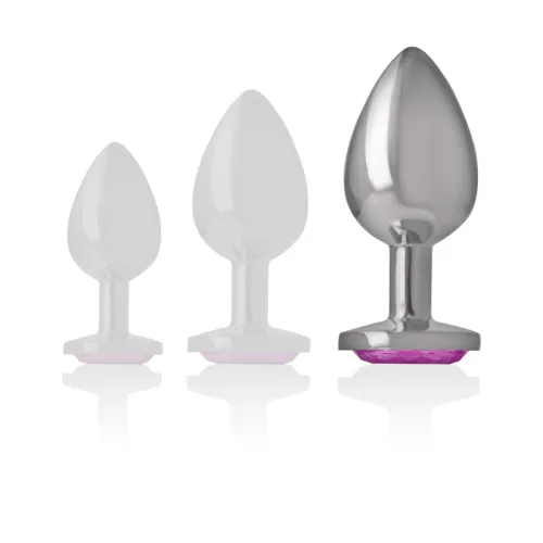 Aluminum anal plug pink heart L – Intense