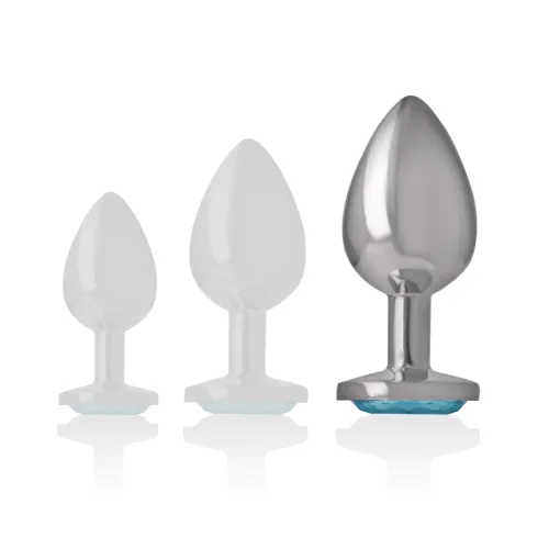 Analplug Aluminium Herz Blau L – Intense