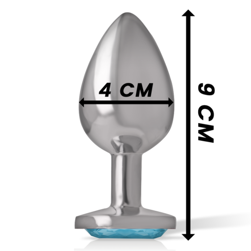 Analplug Aluminium Herz Blau Grösse L | Intense