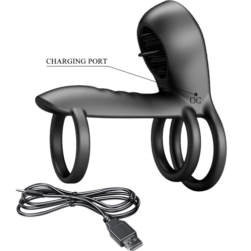 Jammy Penis Sling 12 Vibrations- Und Leckeinstellungen Silikon | Pretty Love