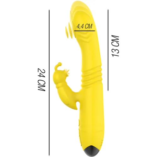 Toky Vibrator Up & Down with Clitoral Stimulation Yellow | Intense