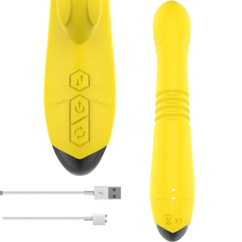 Toky Vibrator Up & Down with Clitoral Stimulation Yellow | Intense