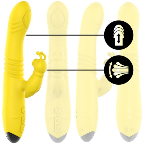 Toky Vibrator Up & Down with Clitoral Stimulation Yellow | Intense