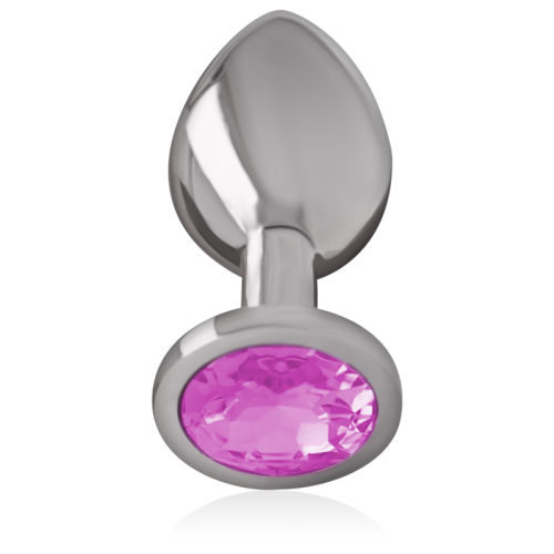 Analplug Aus Aluminium Mit Rosa Glas Grösse L | Intense