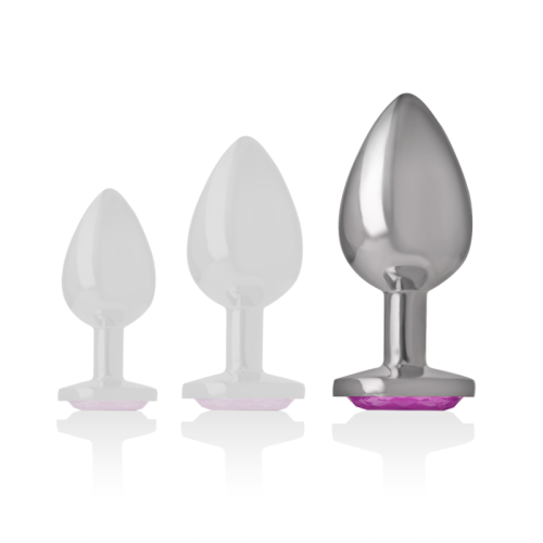 Analplug Aus Aluminium Mit Rosa Glas Grösse L | Intense