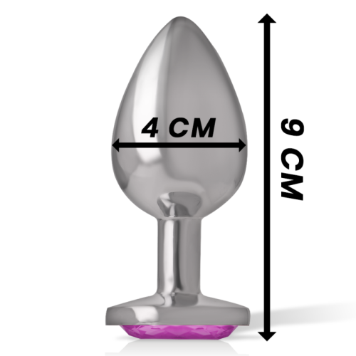 Analplug Aus Aluminium Mit Rosa Glas Grösse L | Intense
