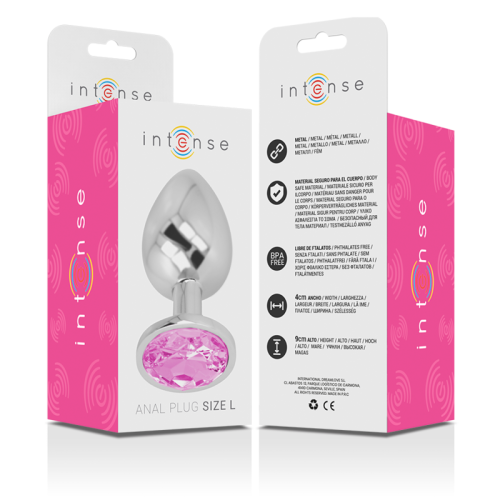 Analplug Aus Aluminium Mit Rosa Glas Grösse L | Intense