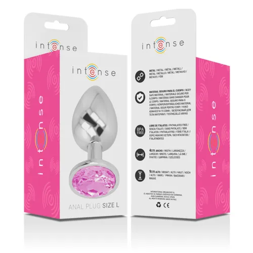 Aluminum Anal Plug With Pink Glass L – Intense