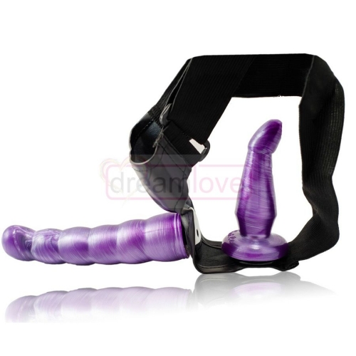 Geschirr Für Frauen Fliederfarbener Strap On 17cm