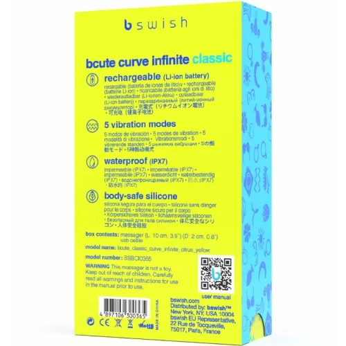 Bcute Curvy Infinite Classic Silikonvibrator Gelb – B Swish