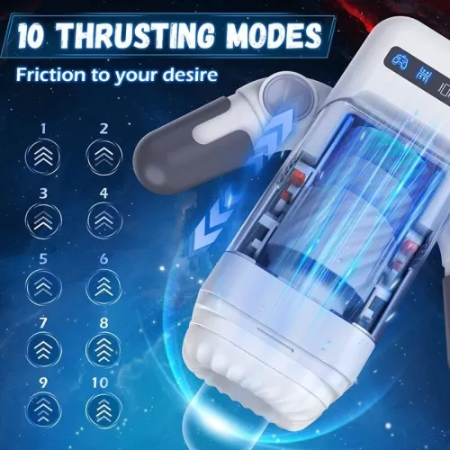 Game Cup Thrusting Vibration Masturbator Black