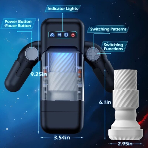 Game Cup Stossender Vibrationsmasturbator Mit Heizfunktion Und Mobiler Unterstützung Schwarz