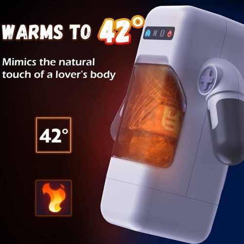 Game Cup Stossender Vibrationsmasturbator Mit Heizfunktion Und Mobiler Unterstützung Schwarz