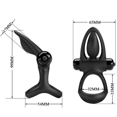 Vibrationsring 10 Vibrationen Schwarzes Silikon | Pretty Love
