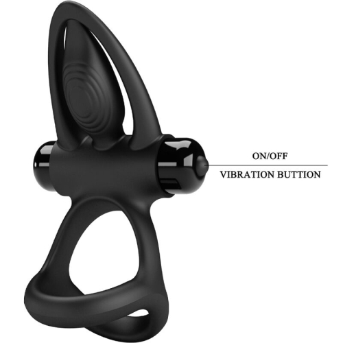 Vibrationsring 10 Vibrationen Schwarzes Silikon | Pretty Love
