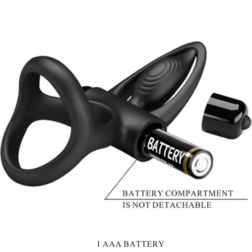 Vibrating Ring with 10 Modes, Black Silicone – Pretty Love