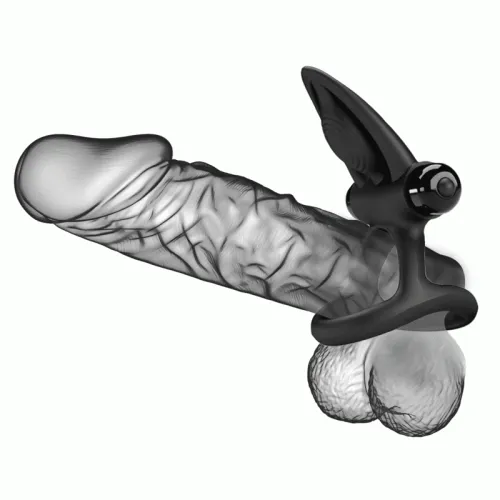 Vibrating Ring with 10 Modes, Black Silicone – Pretty Love
