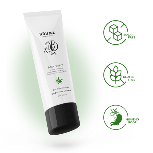 Sativa Samenöl Gleitgel Mit Wärmeeffekt Und Cannabisgeschmack 100ml | Bruma in der leuft schwebend