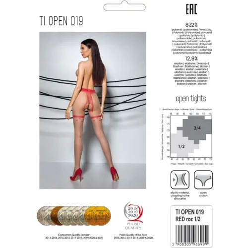 Tiopen 019 Medias Red 1/2 (20 Den) – passion