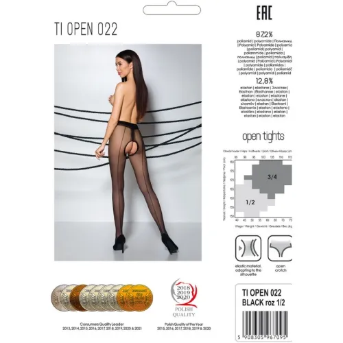 Tiopen 022 Strumpf Schwarz 1/2 (20 Den) – Passion