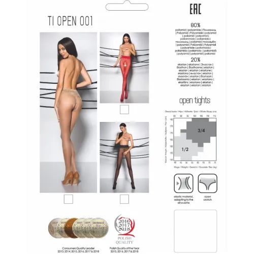 Tiopen 001 Medias Schwarz 1/2 (20 Den) – Passion