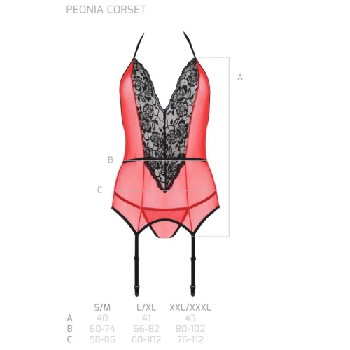 Peonia Korsett Erotische Linie Rot S/M | Passion