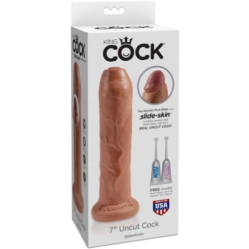 Ungeschnittener Realistischer Penis 17,8cm Karamell | King Cock