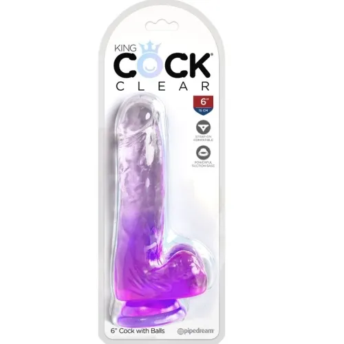Realistischer Penis Mit Eier 13,5cm Lila – King Cock