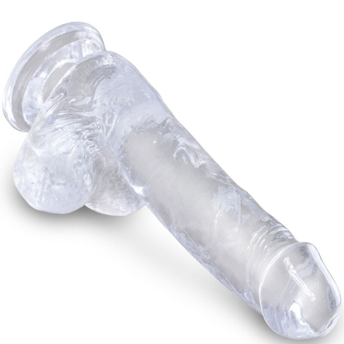 Realistischer Penis Mit 13,5cm Transparenten Eieren | King Cock