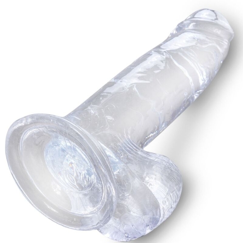 Realistischer Penis Mit 15,2cm Transparenten Eieren | King Cock