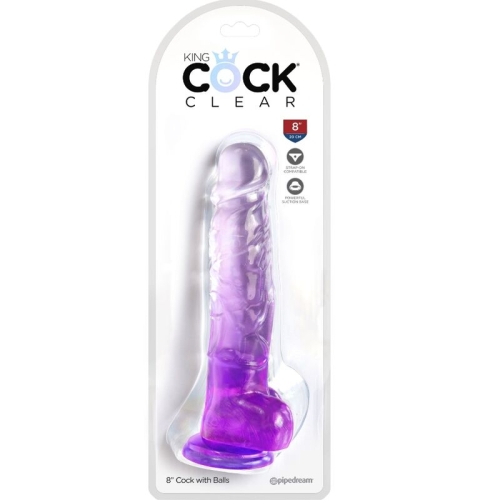 Realistischer Penis Mit Kugeln 16,5cm Lila | King Cock