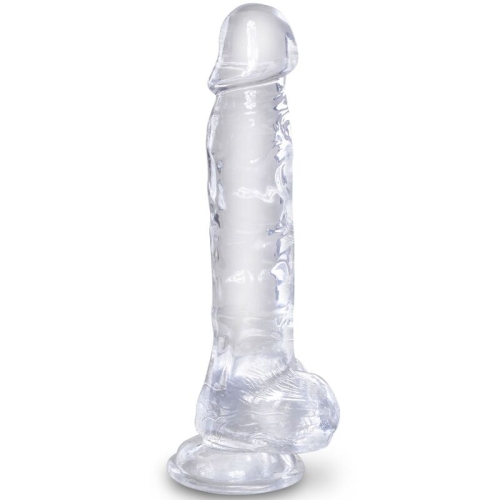 Realistischer Penis Mit 16,5cm Transparenten Hodenen | King Cock