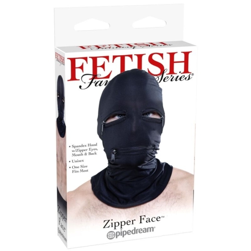 Kapuze Mit Reissverschlüssen Schwarz | Fetish Fantasy
