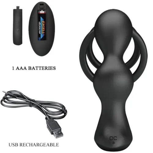 Marshall cock ring with vibrating anal plug – Pretty Love