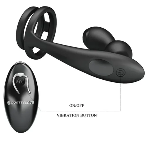 Marshall cock ring with vibrating anal plug – Pretty Love