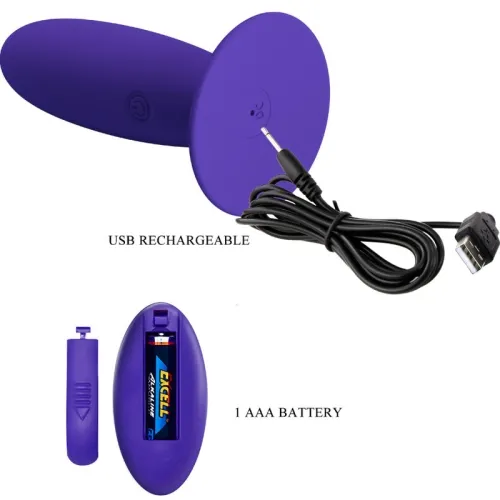 Anal vibrator with remote control, violet – Pretty Love Youth