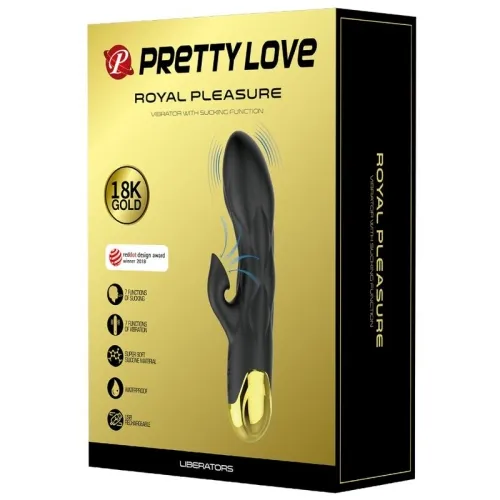 Gold-plated luxury vibrator, black | Pretty Love