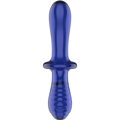 Doppel Kristall Dildo Blau | Satisfyer