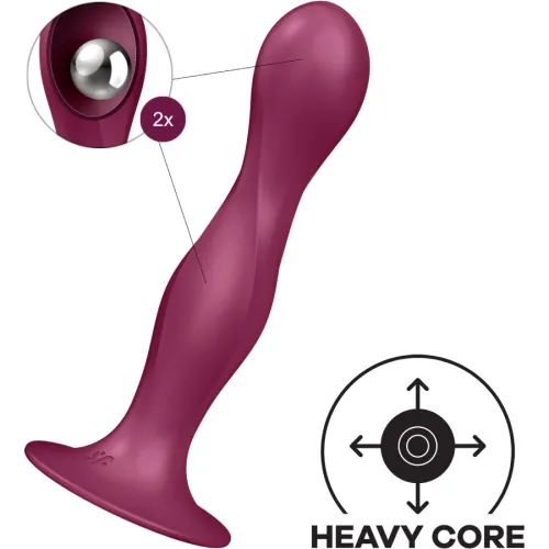 Double Ball-R silicone dildo garnet – Satisfyer